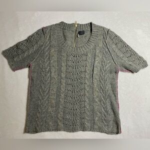 Sparkle & Fade Short Sleeve Metallic Sweater Size Small